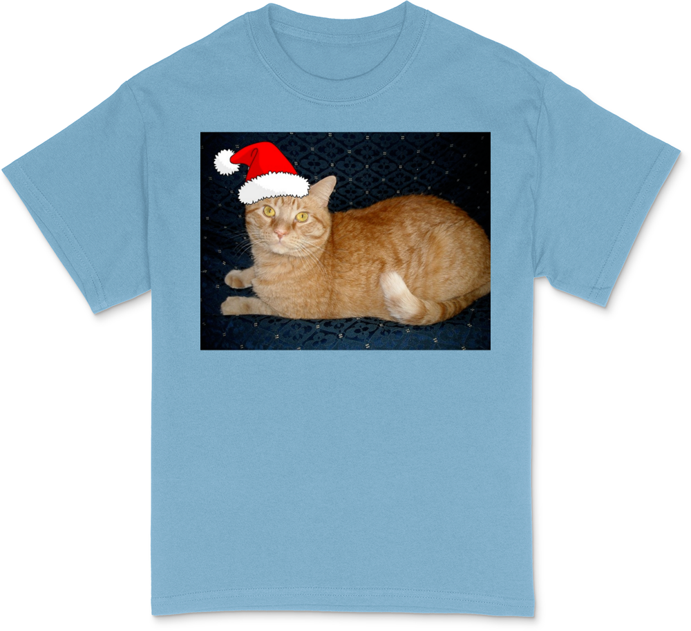 Christmas Orange Tabby Cat Dark T-Shirt
