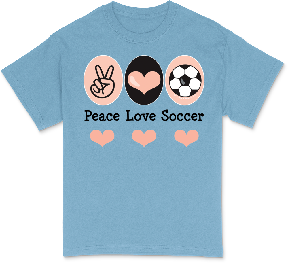 Peace Love Soccer White T-Shirt