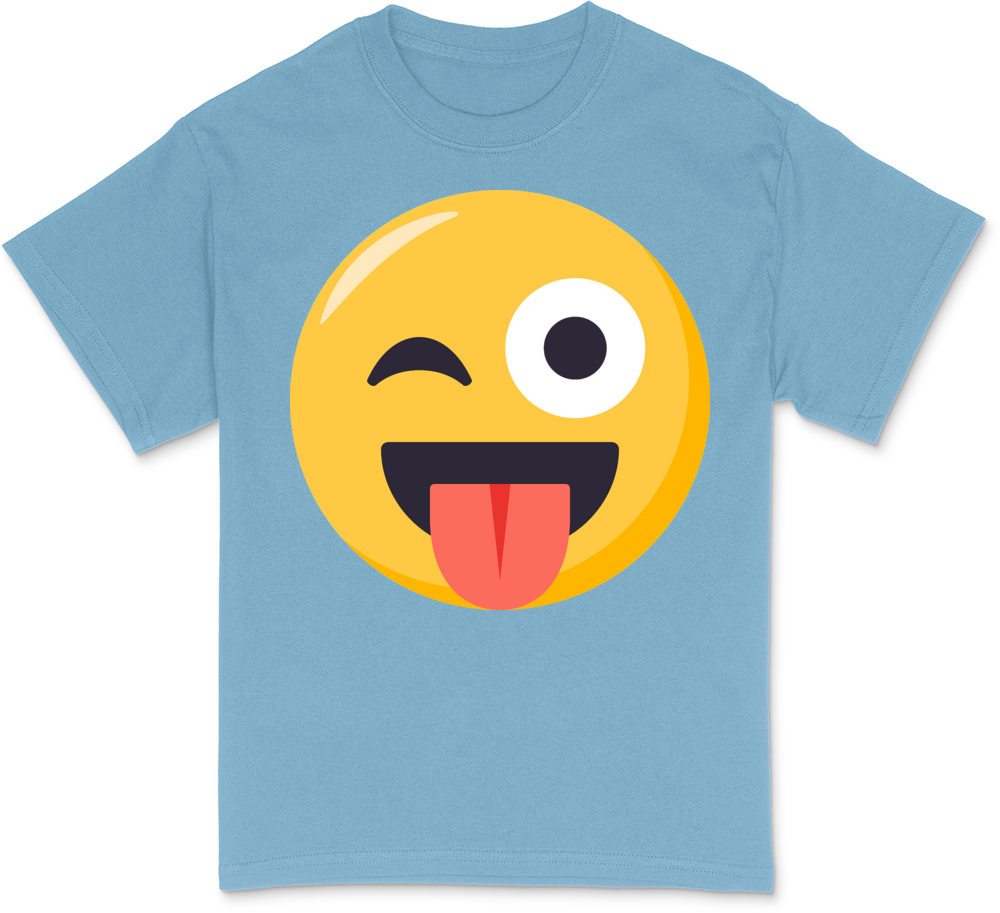 Winky Tongue Emoji Women's V-Neck Dark T-Shirt