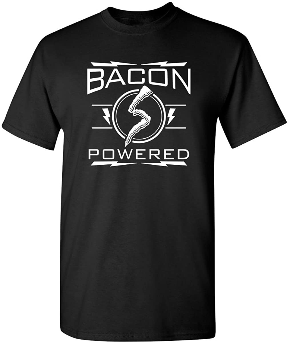 Bacon Powered Mens Humor T-Shirt