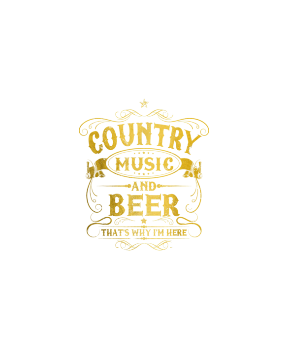 Country Music And Beer That's Why I'm Here Funny Vintage T-Shirt