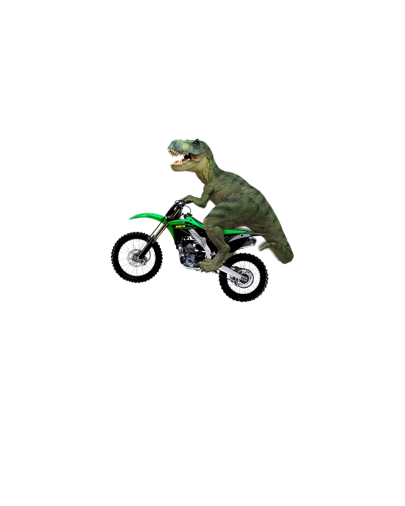 Dirt Bike Wheelie T Rex Light T-Shirt