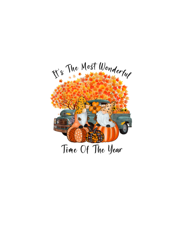 Funny Gnomes Pumpkin Truck Autumn Fall Happy Thanksgiving T-Shirt