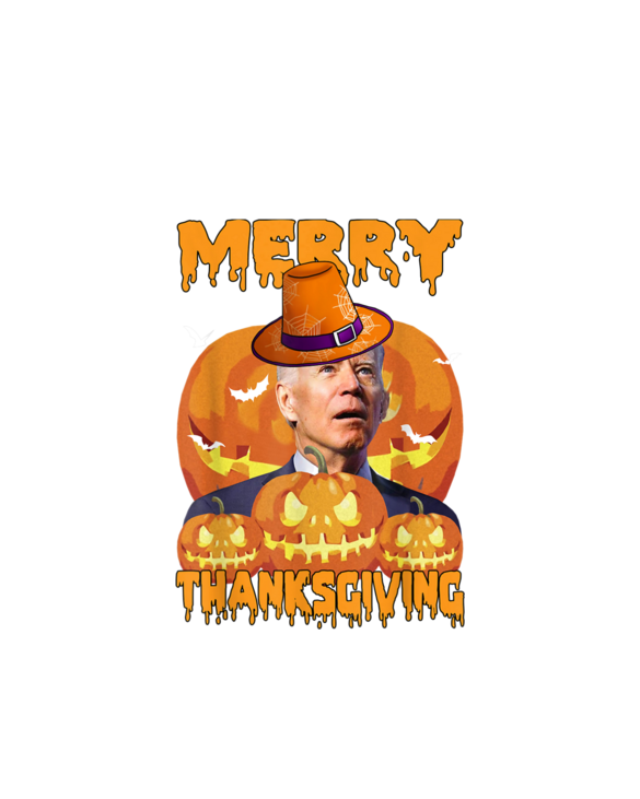 Funny Joe Biden Merry Thanksgiving Confused Happy Halloween T-Shirt