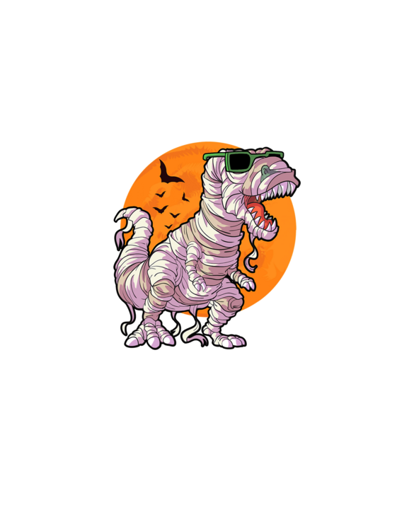 Funny Mummy Dinosaur Halloween Shirt For Men Boys Dino Lover Long Sleeve T-Shirt