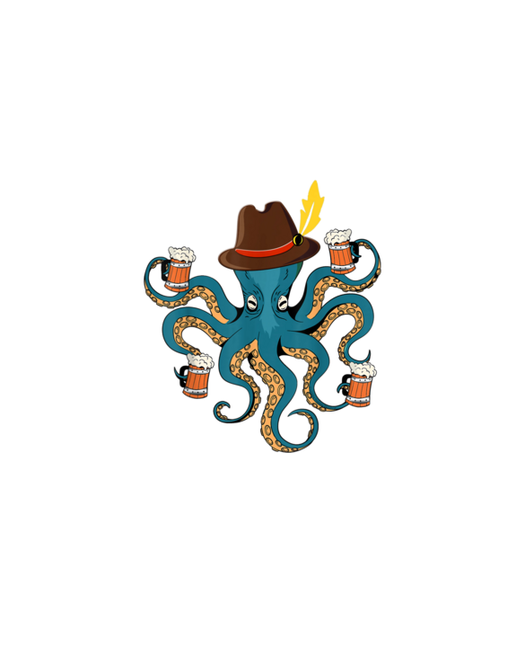 Funny Oktoberfest Octopus With Beer German Hat - Oktoberfest T-Shirt