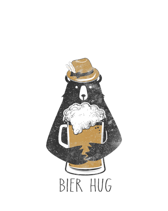 Funny Oktoberfest Shirt Bier Beer Bear Hug German Party Tee Premium T-Shirt