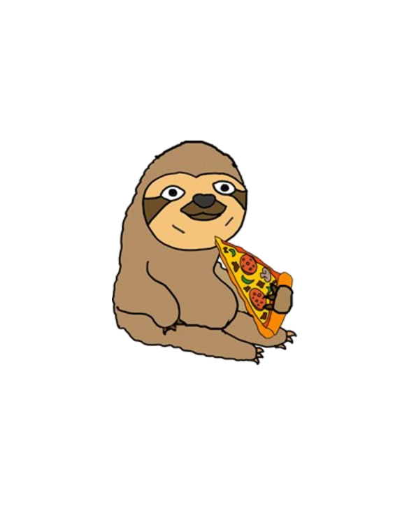 Funny Sloth Eating Pizza Light T-Shirt