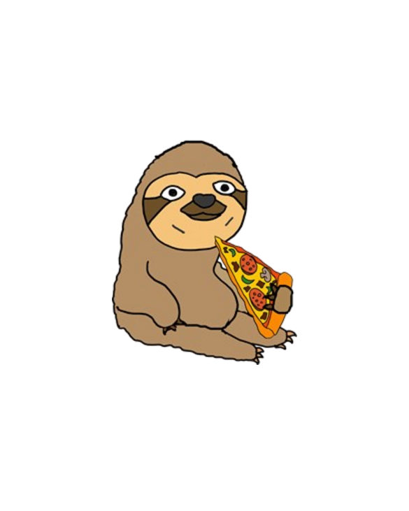 Funny Sloth Eating Pizza Light T-Shirt T-Shirt