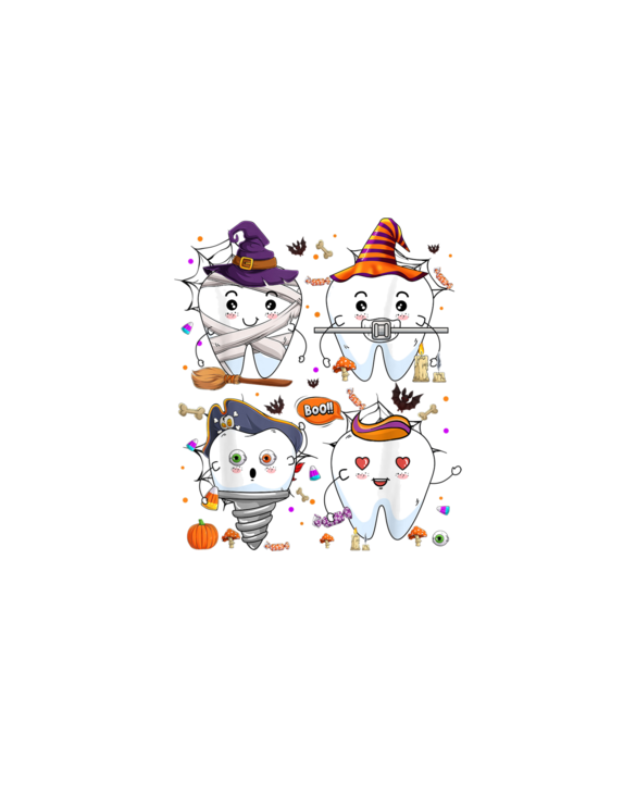 Funny Trick Or Teeth Denstist Halloween Costume Dental Squad T-Shirt