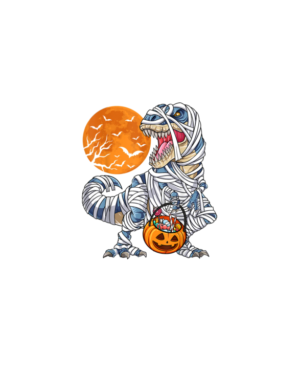 Halloween Shirts For Boys Men Dinosaur T Rex Mummy Pumpkin T-Shirt
