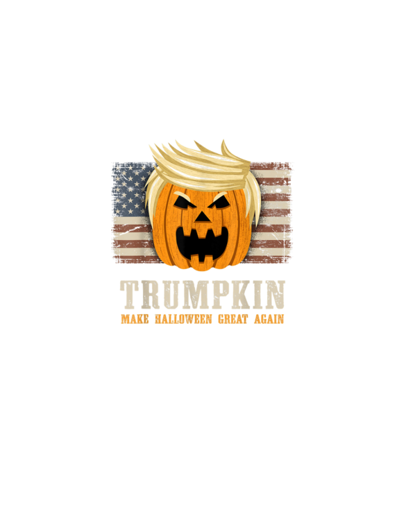 Halloween Trumpkin Vintage US Flag Funny Trump T-Shirt