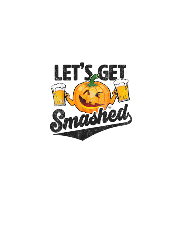 Lets Get Smashed Funny Pumpkin Beer Halloween T-Shirt
