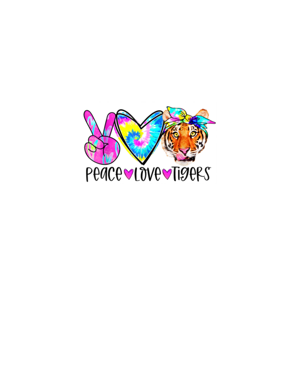 Peace Love Tigers Funny Graphic T-Shirt