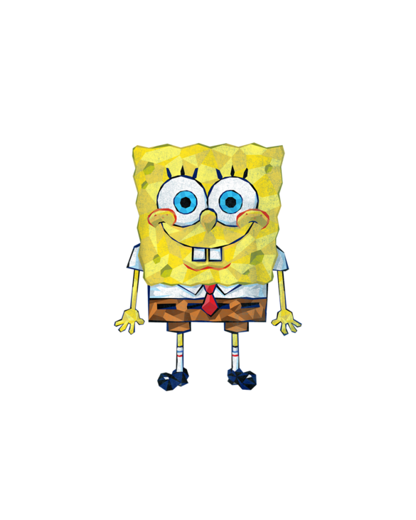 Spongebob SquarePants Geometric Textured Design T-Shirt