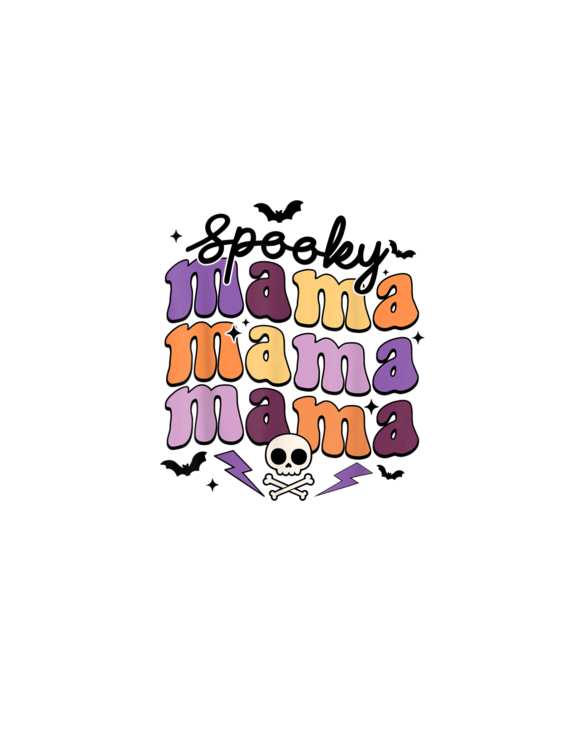 Spooky Mama Trick Or Treat Halloween Groovy Retro Funny T-Shirt