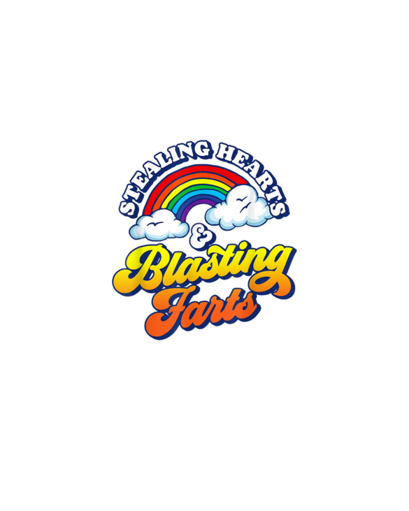 Stealing Hearts & Blasting Farts Funny Rainbow Valentines T-Shirt