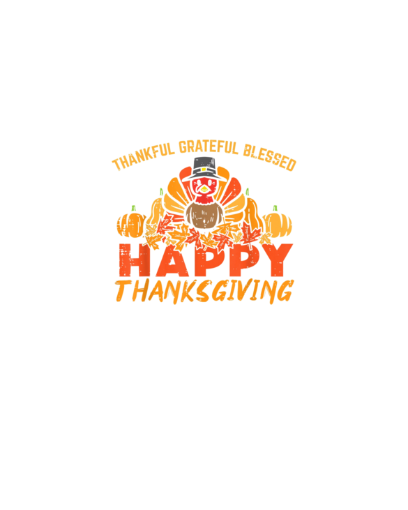 Thankful Grateful Blessed Happy Thanksgiving Turkey Women T-Shirt