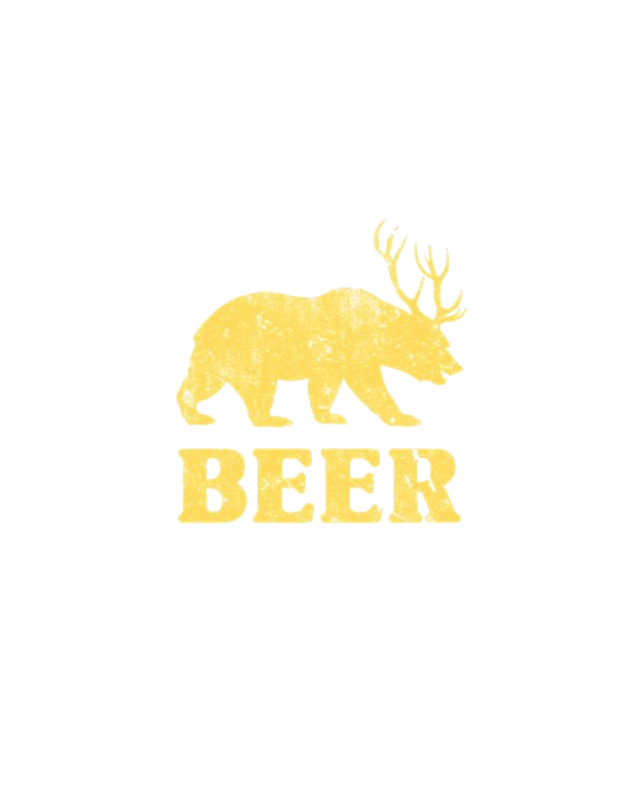 Vintage Yellow Bear+Deer=Beer