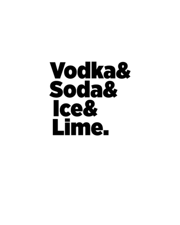 Vodka & Soda & Ice & Lime For Prom Par
