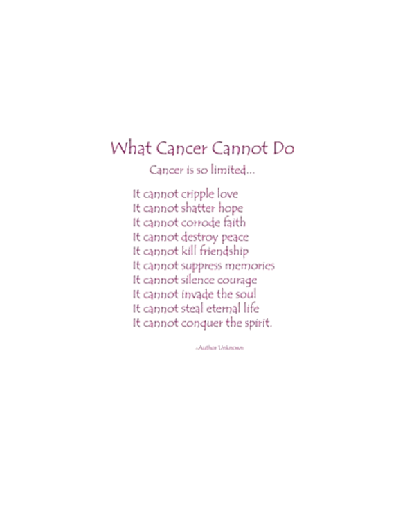 What Cancer Cannot Do Poem