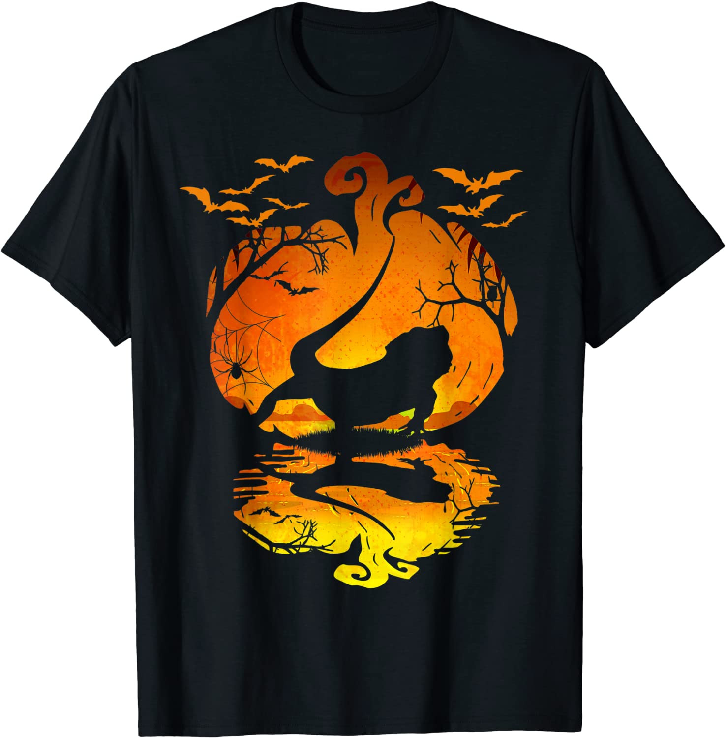 Bearded Dragon Silhouette Pumpkin Halloween Autumn Season T-Shirt