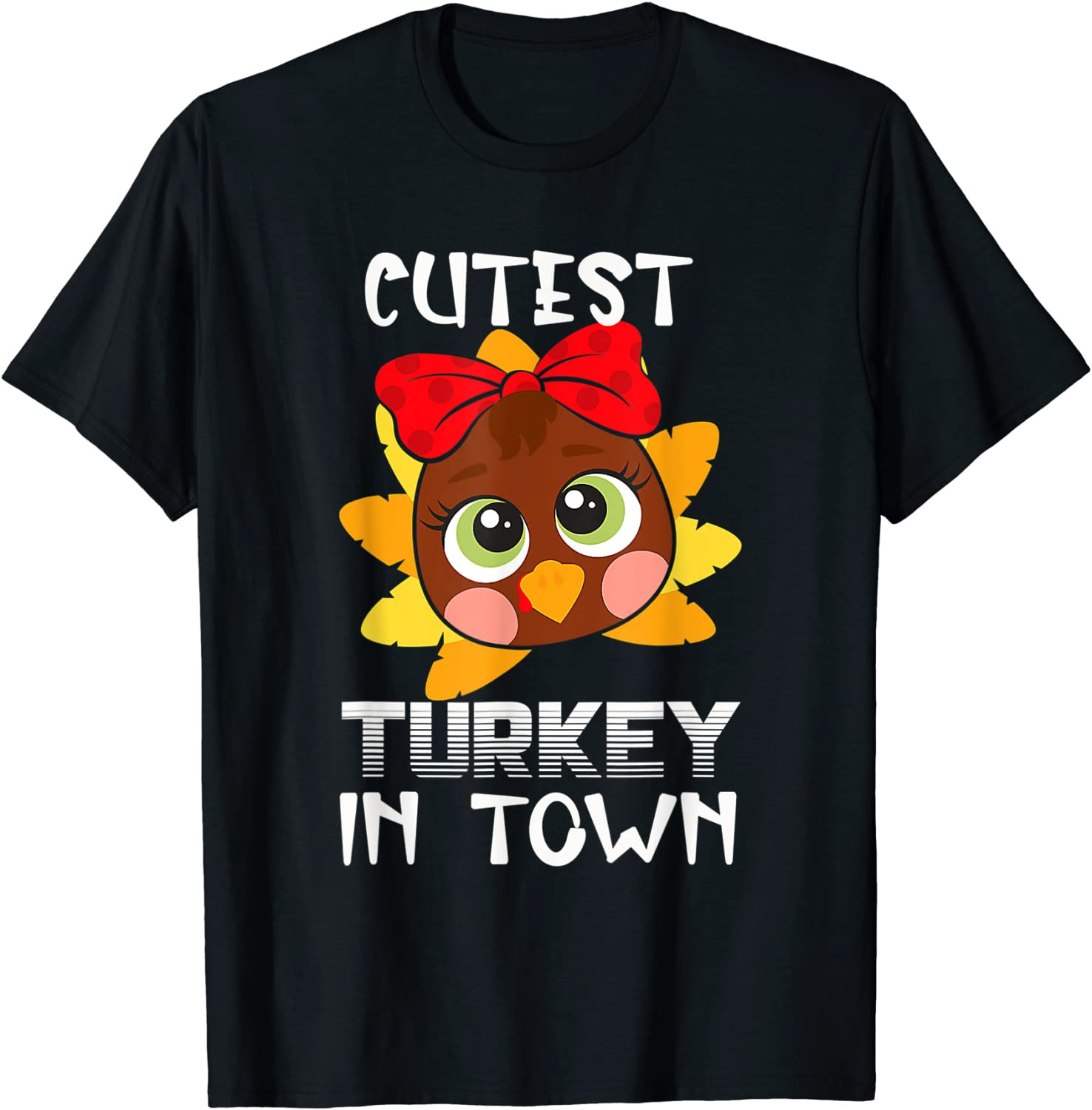 Funny Thanksgiving Day Boys Kids Girl Cutest Turkey In Town T-Shirt