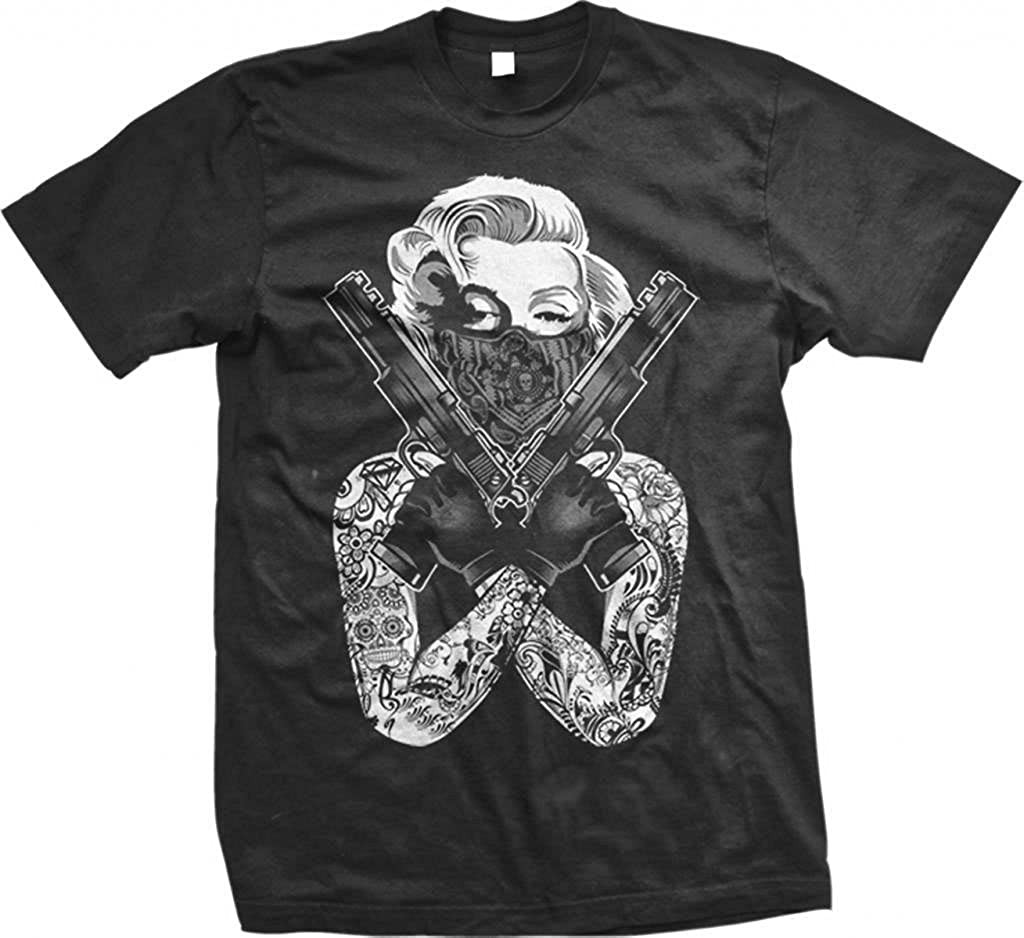 Gangster Marilyn Monroe Tattoos Guns T-Shirt