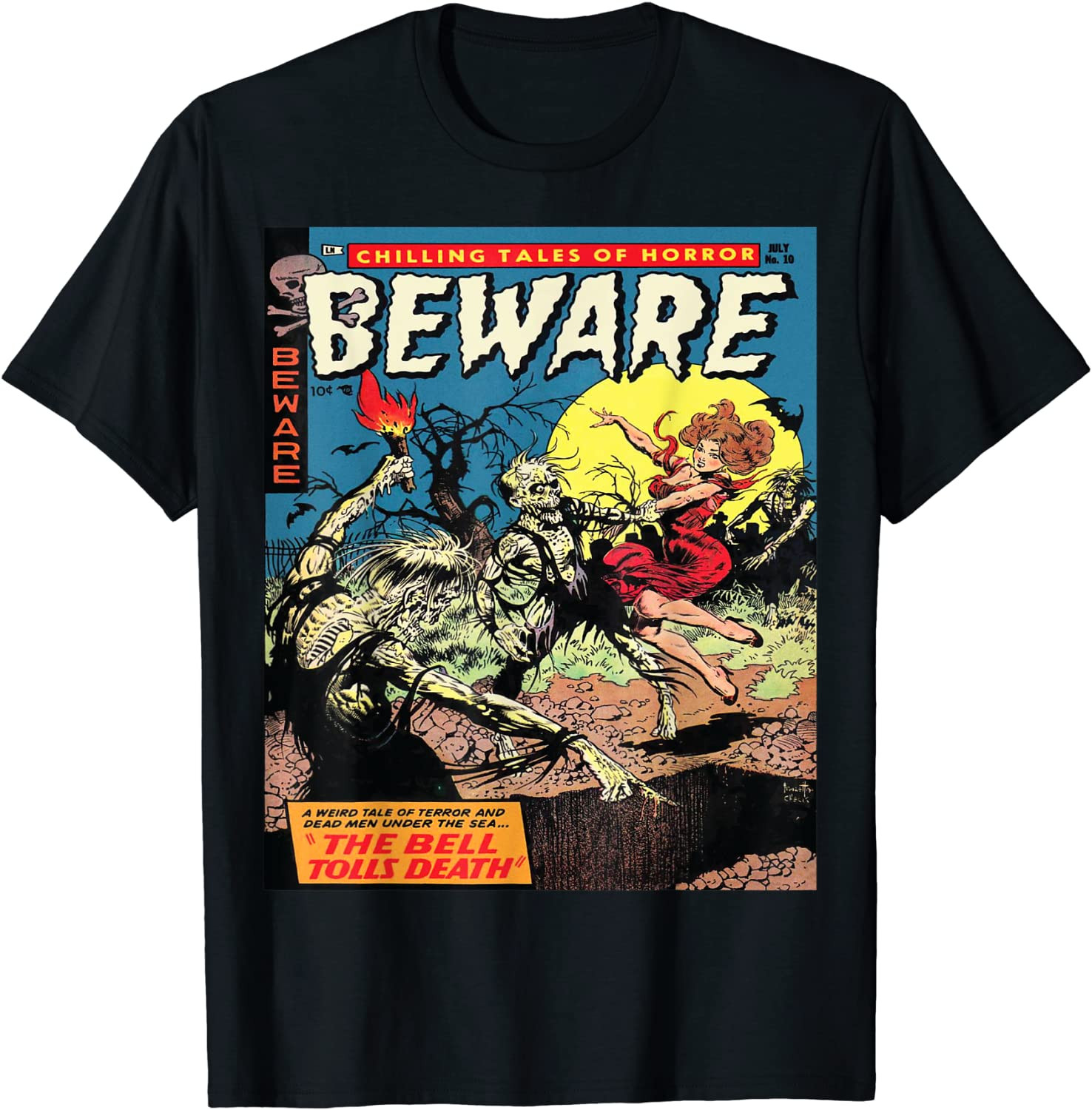 Halloween Horror Vintage Zombie Comic Book Retro Scary T-Shirt