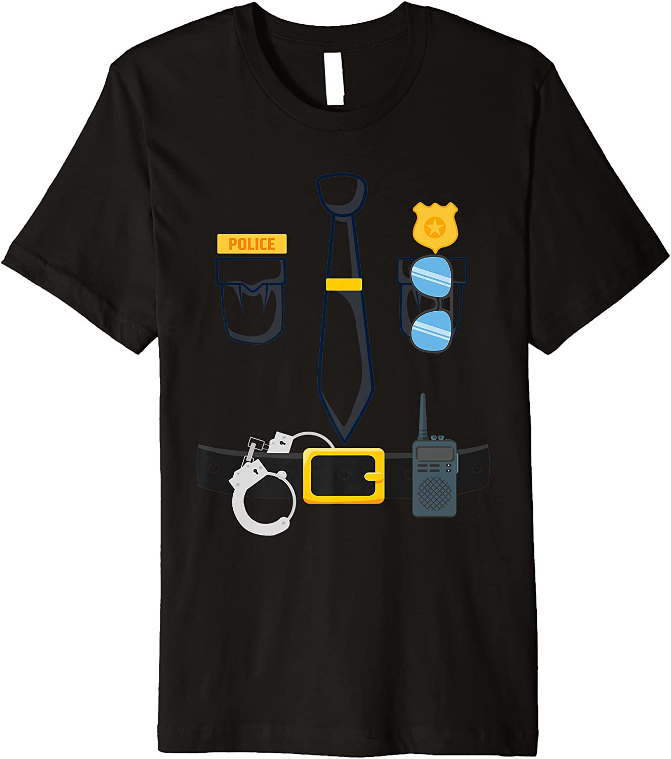 Halloween Police Officer Costume Halloween Cop Uniform T-Shirt