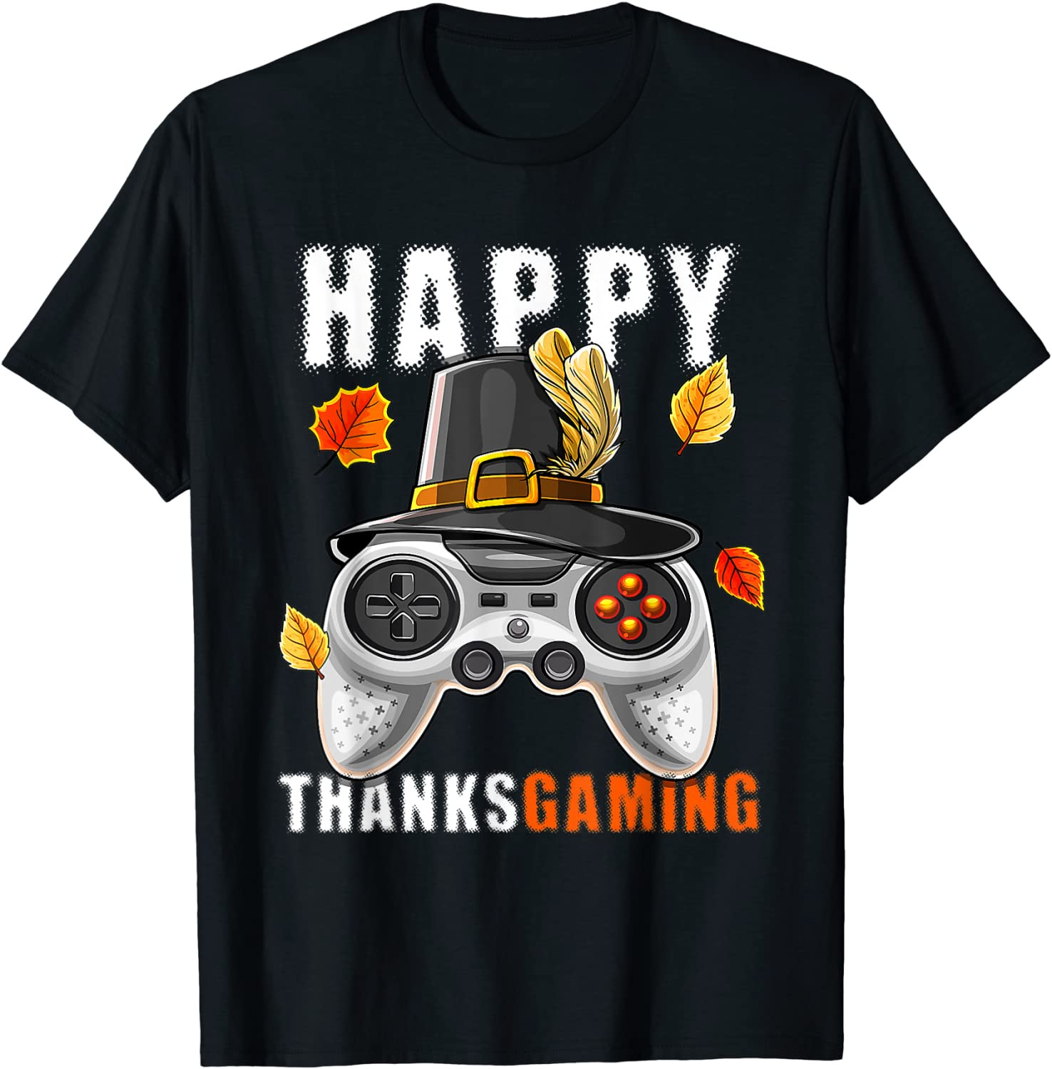 Happy Thanksgiving Video Game Controller Pilgrim Costume Boy T-Shirt