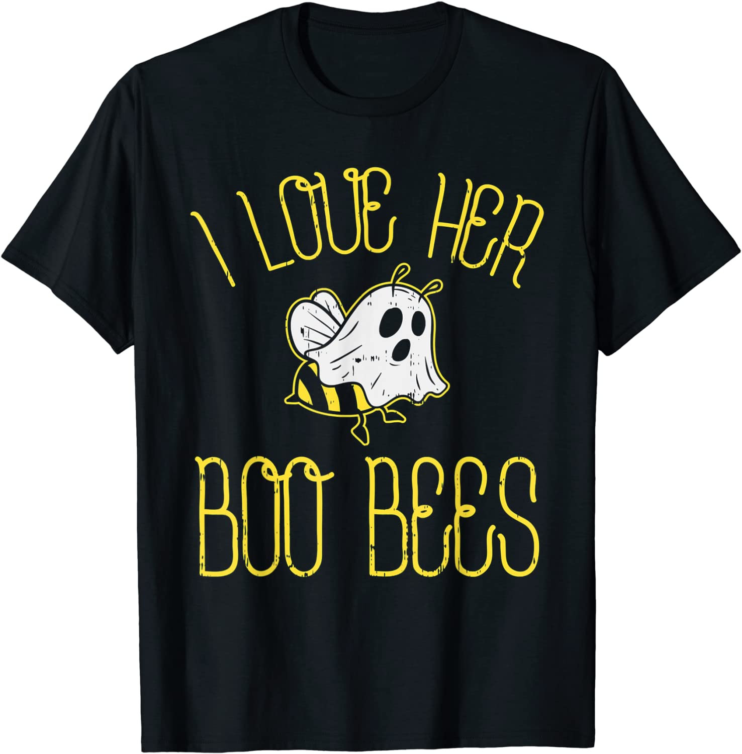 I Love Her Boo Bees Couples Halloween Costume His Men T-Shirt