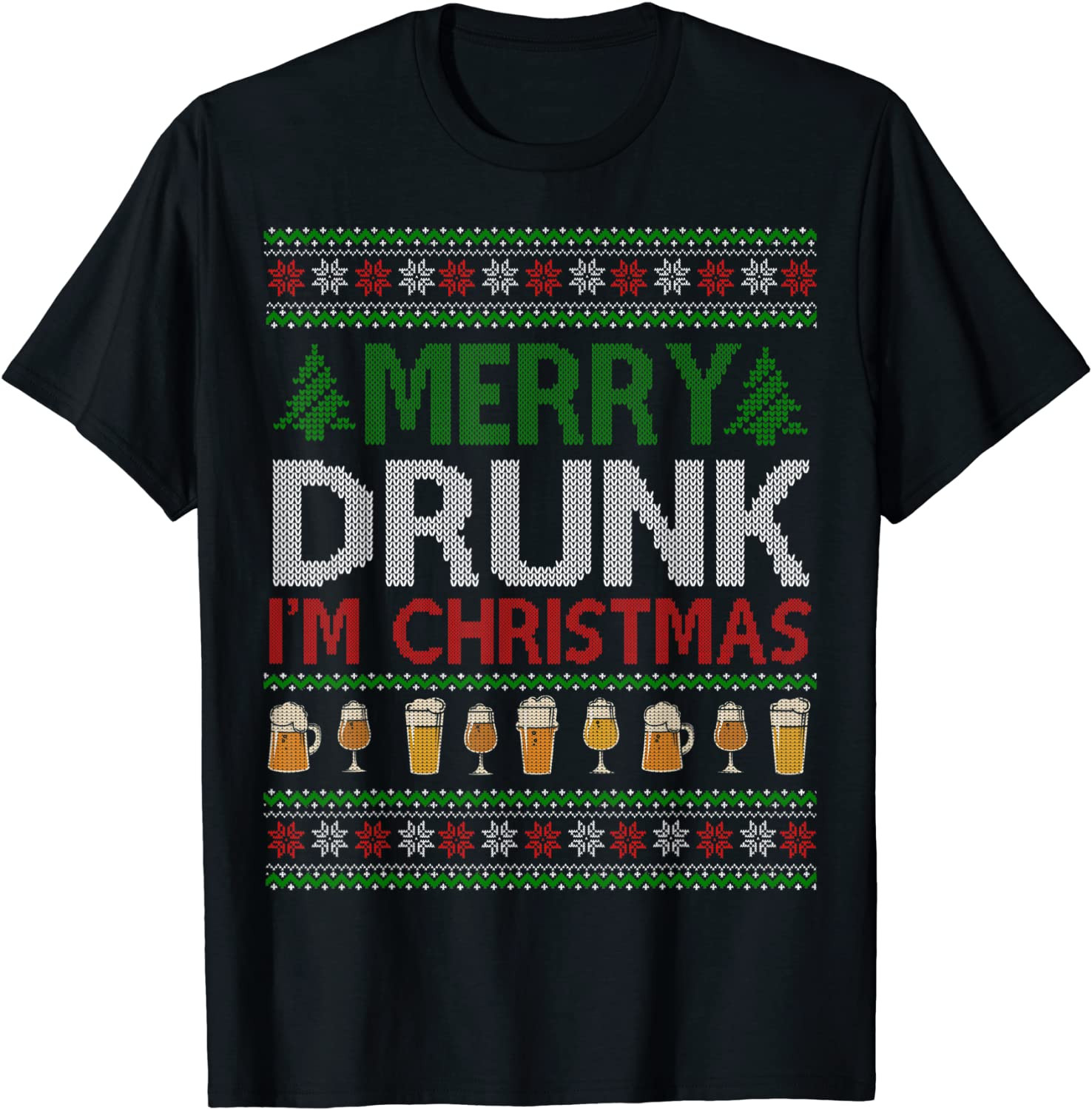 Merry Drunk I'm Christmas Beer Drinking Ugly Xmas  T-Shirt