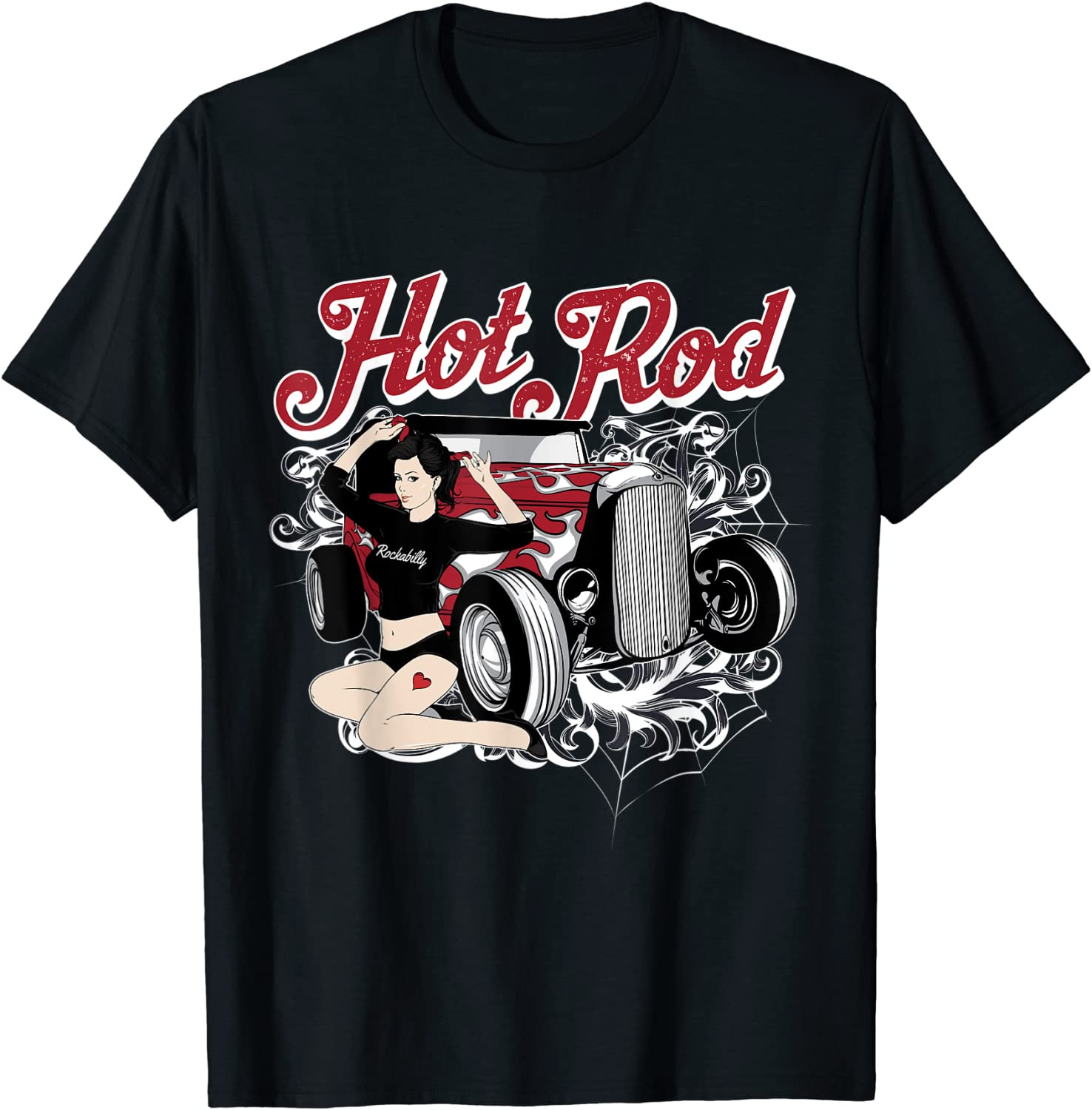 Rockabilly Hotrod 1950s Pinup Clothes Classic Cars T T-Shirt