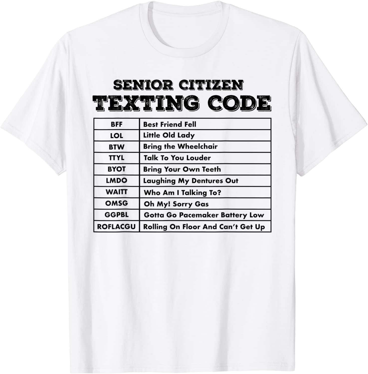 Senior Citizen Texting Code  T-Shirt