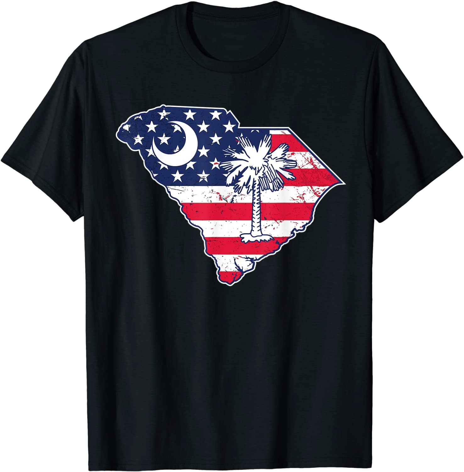 South Carolina American Flag 4th Of July Patriotic Vintage T-Shirt