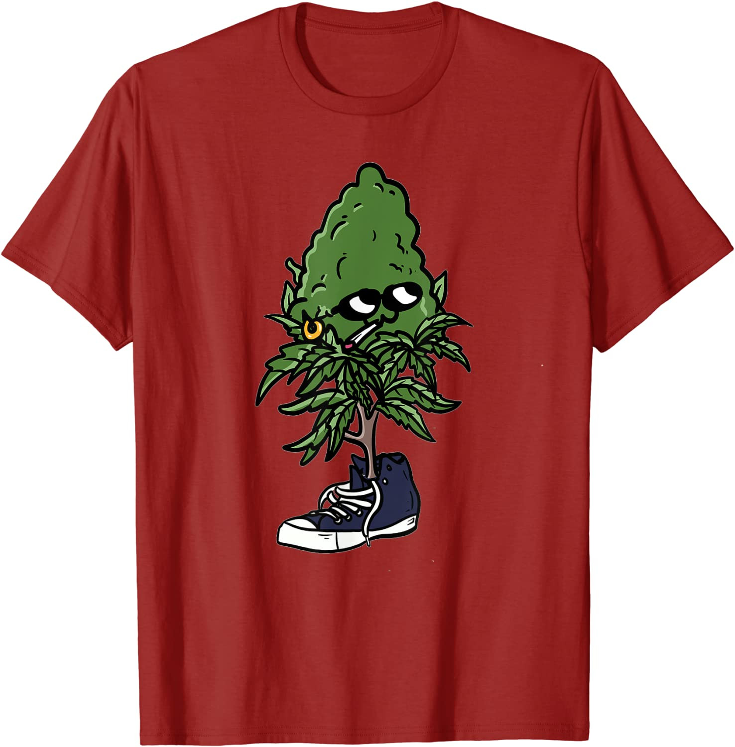 Stoner Strainz Plant Smoking Marijuana Weed Joint Shoe Pot T-Shirt