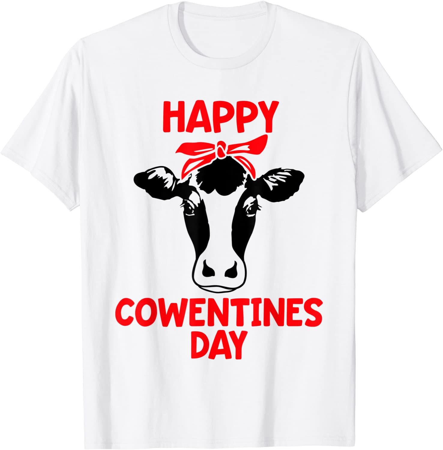 Valentines Day Animal Gift Happy Cowentines Pun T-Shirt