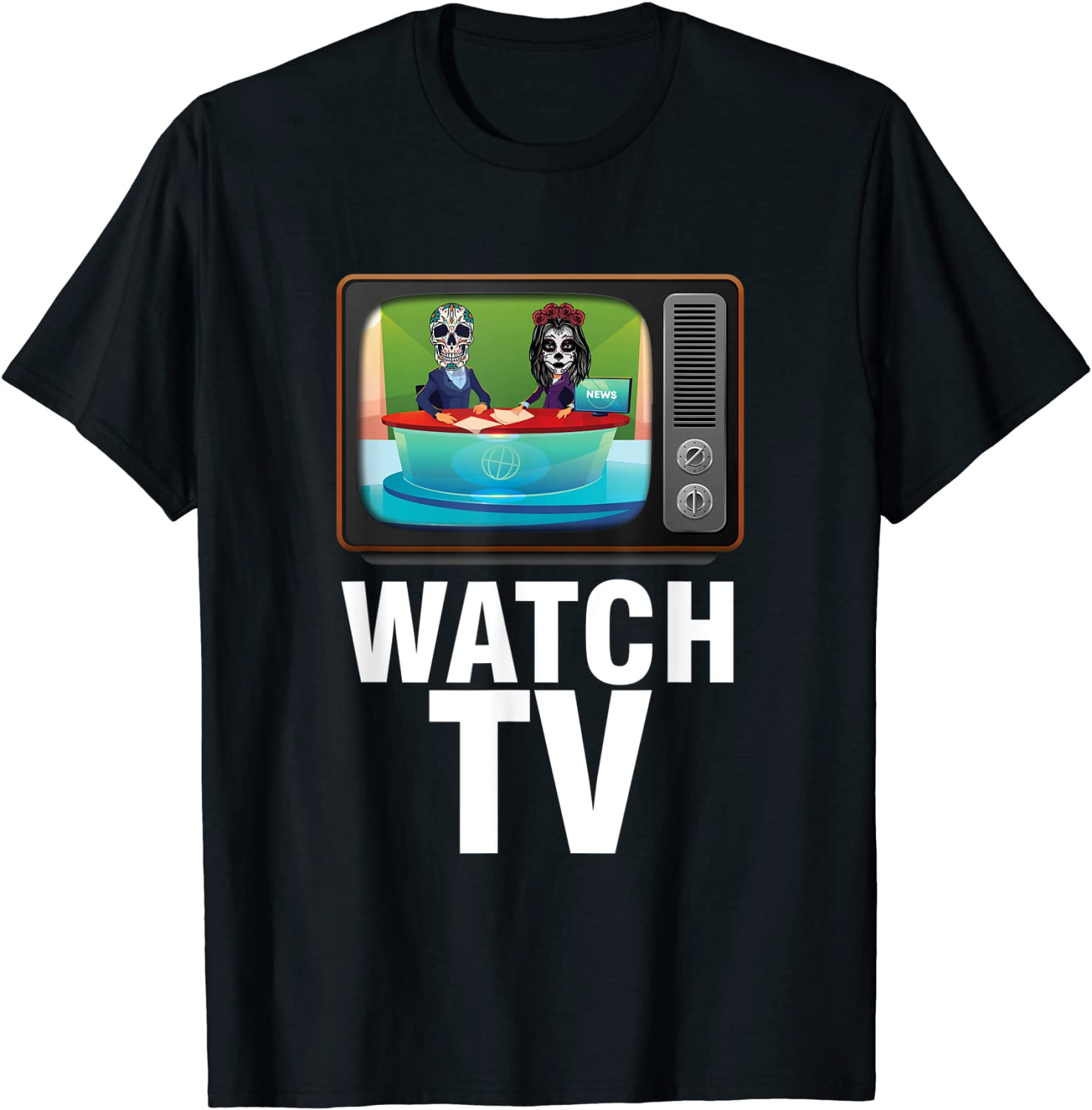 Watch TV Zombie Watching Television Media News Movies Gift T-Shirt