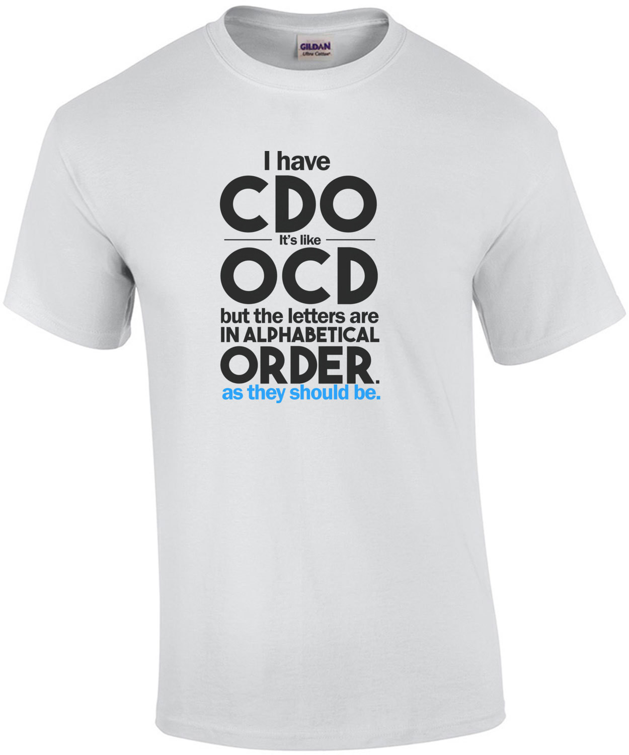 I have CDO. It's a lot like OCD but all the letters are in alphabetical order as they should be!