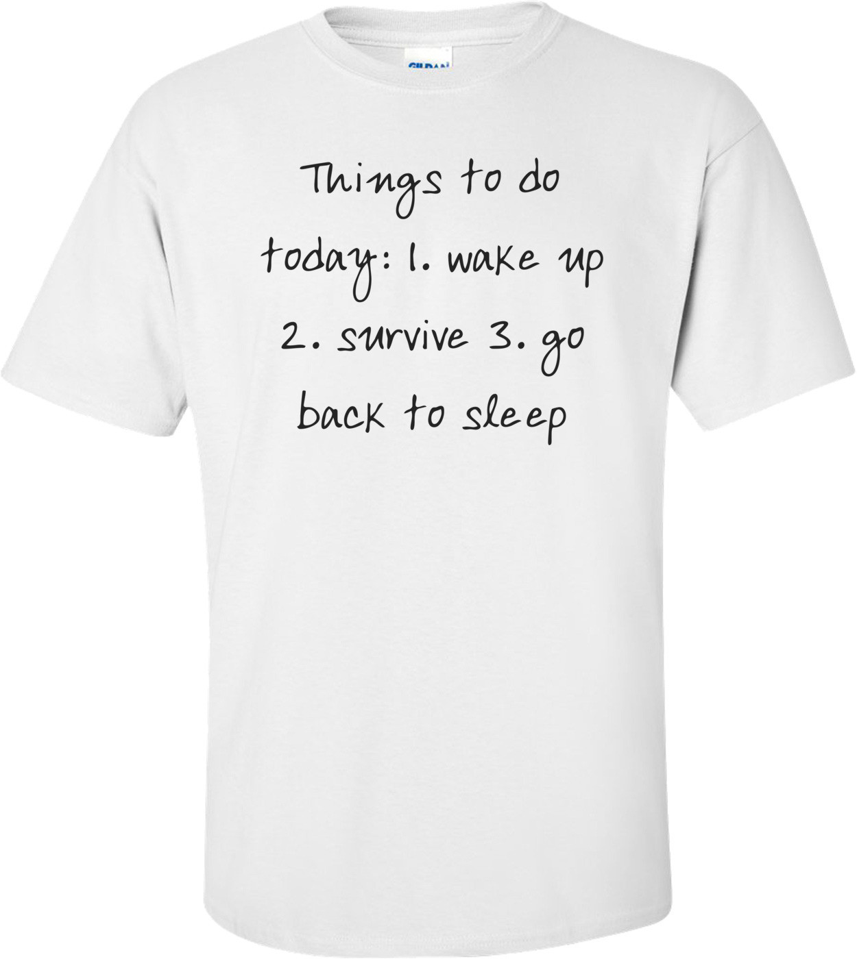 Things to do today: 1. wake up 2. survive 3. go back to sleep