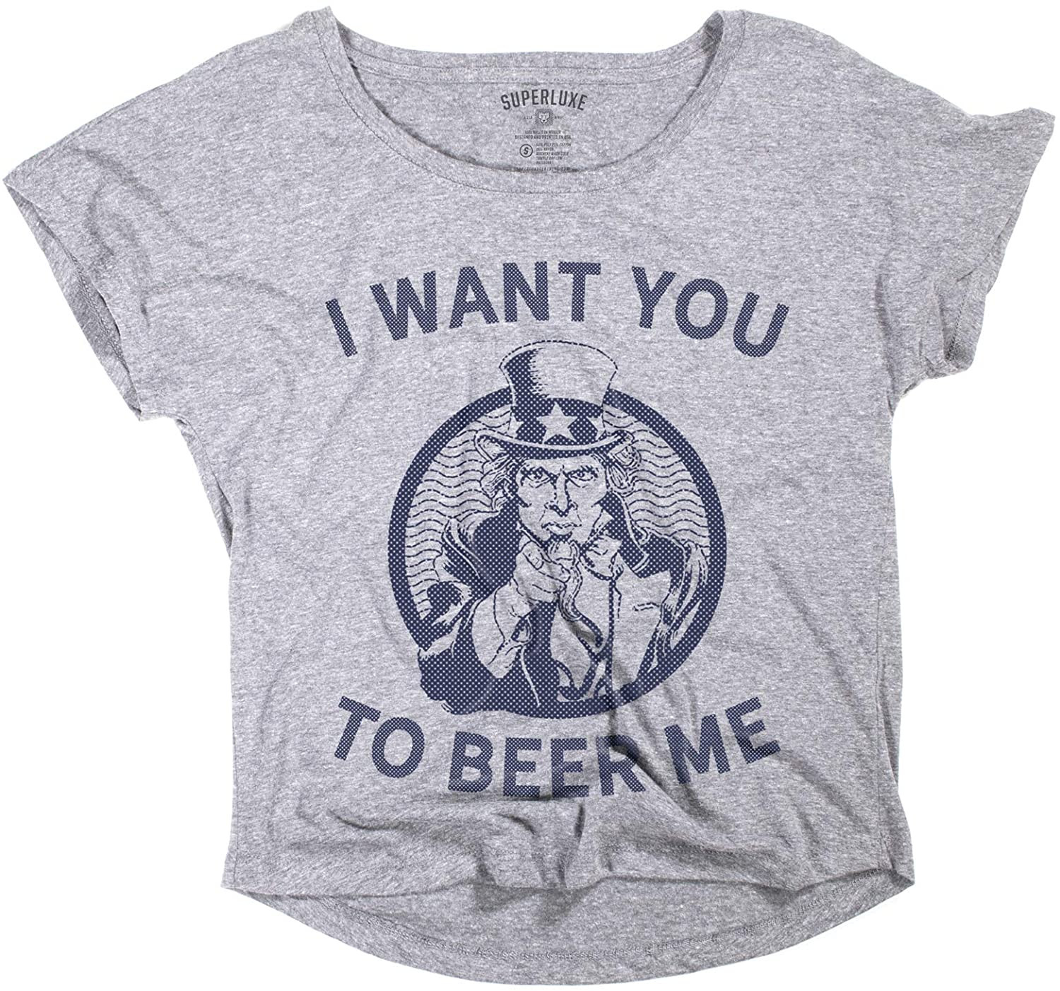 4th Of July Uncle Sam I Want You To Beer Me Tri-Blend Dolman T-Shirt