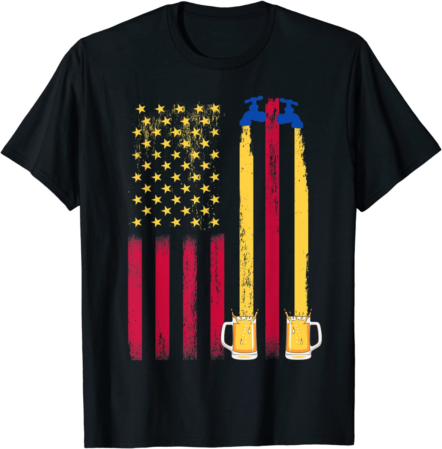 American Flag Craft Brewing Beer Festival Drinking Team T-Shirt