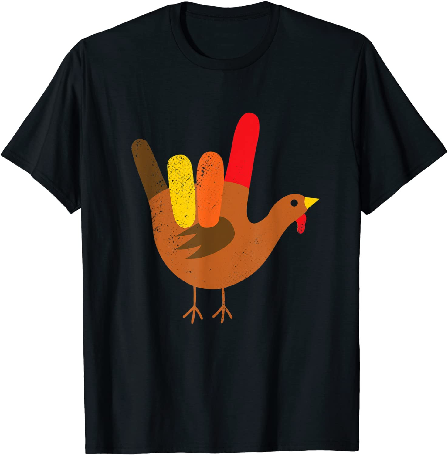 American Sign Language I Love You Thanksgiving Turkey T T-Shirt