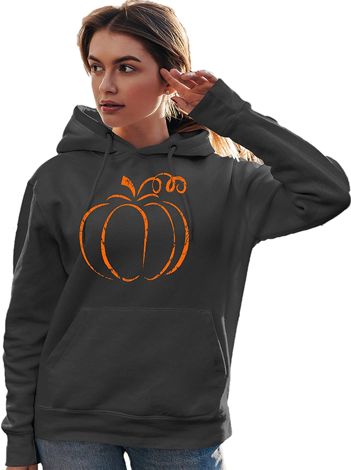 And Distressed Pumpkin Fall Halloween Fashion Sweat T-Shirt