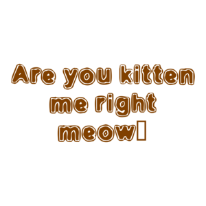 Are you kitten me right meow?