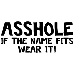 Asshole If The Name Fits Wear It! - Funny