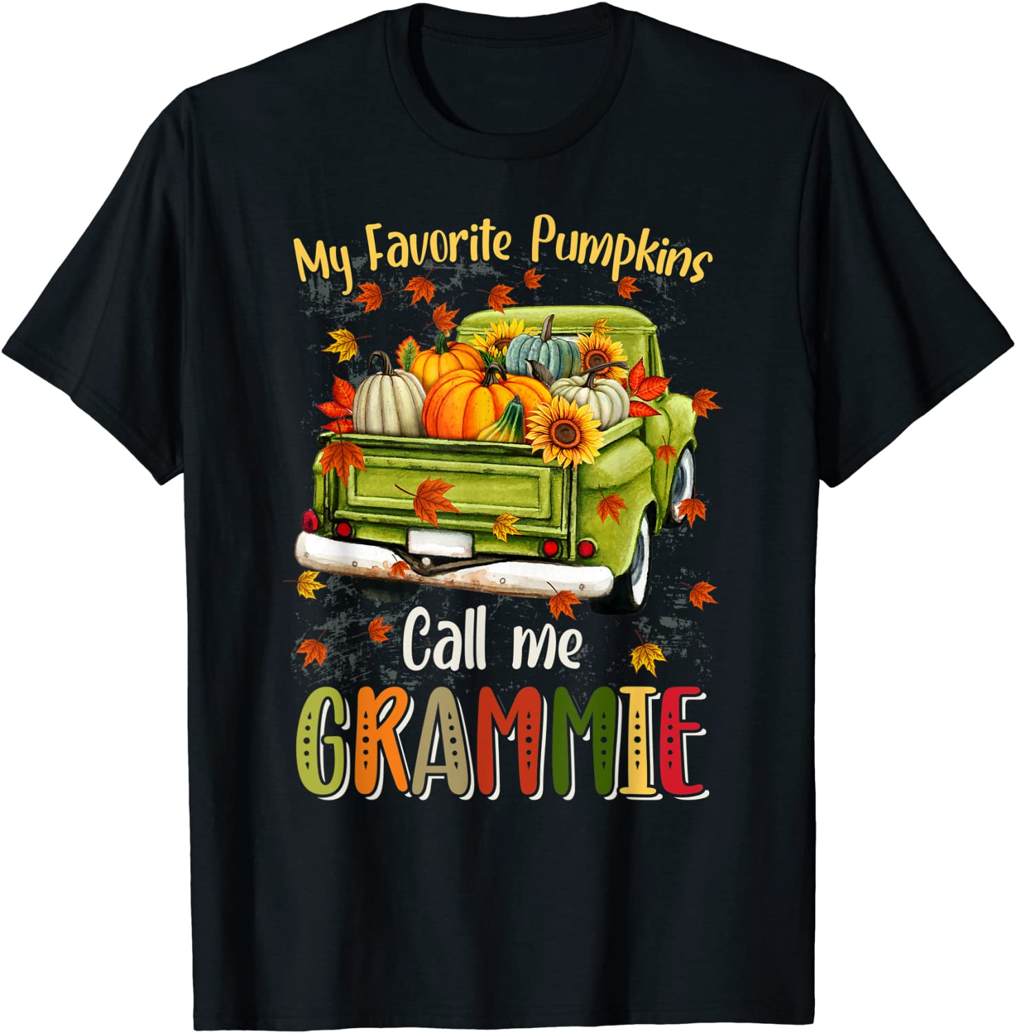Autumn Halloween Fall My Favorite Pumpkin Call Me Grammie T-Shirt