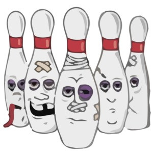 Beat Up Bowling Pins - Funny Bowling