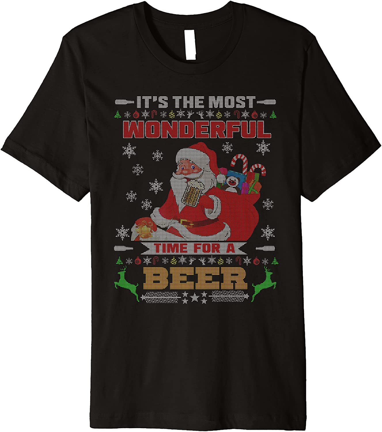 Beer Drinking Santa Gear For Adults T-Shirt